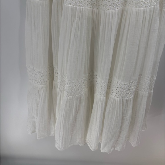 bcbgmaxazria White Boho Bohemian Fairy Tiered White Sundress Maxi Dress Size Xs - Picture 9 of 16